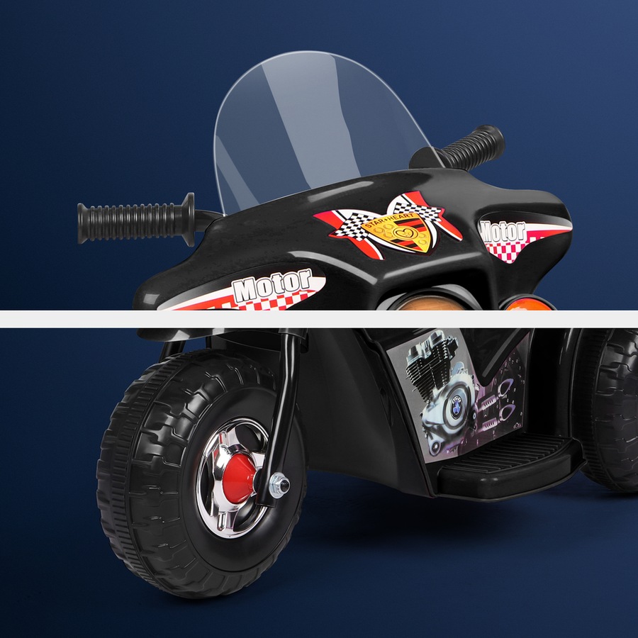 6V ALFORDSON Ride On Car Kids Electric Police Motorcycle Black