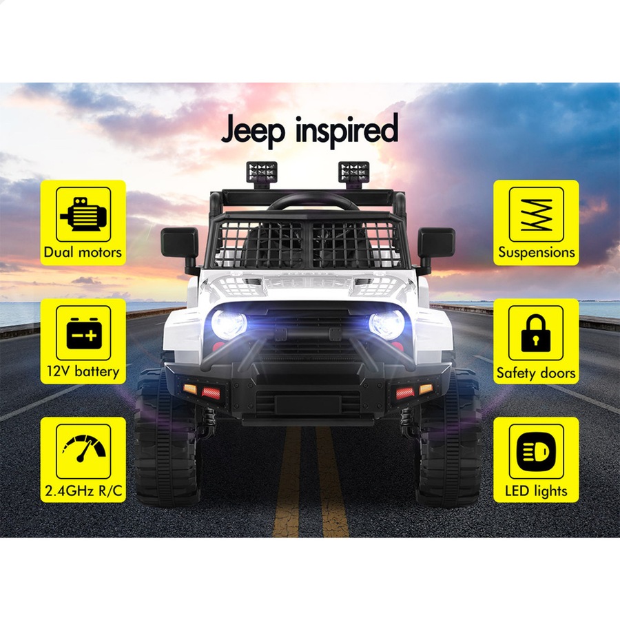 ALFORDSON Kids Ride On Car Toy Jeep White