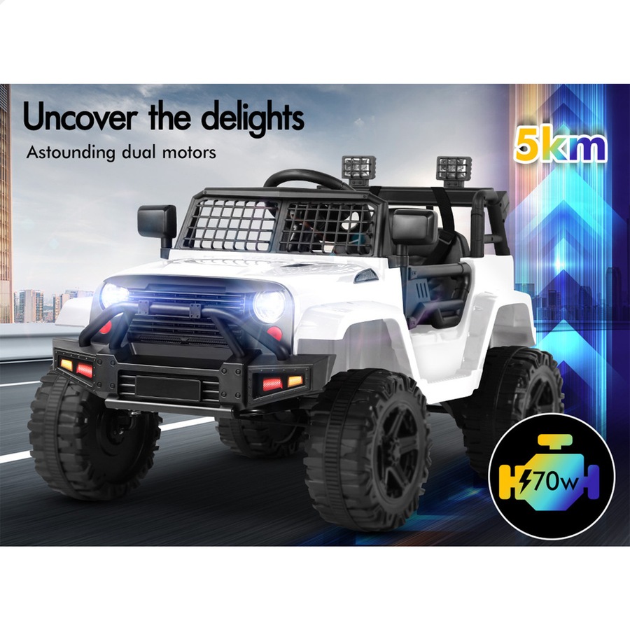 ALFORDSON Kids Ride On Car Toy Jeep White