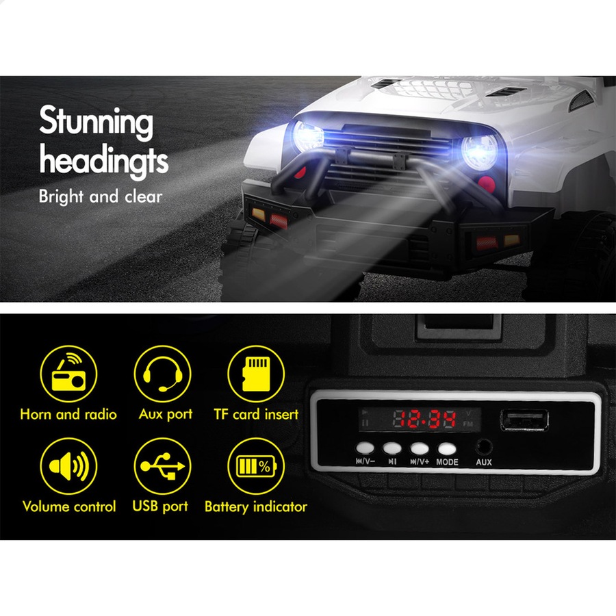 ALFORDSON Kids Ride On Car Toy Jeep White