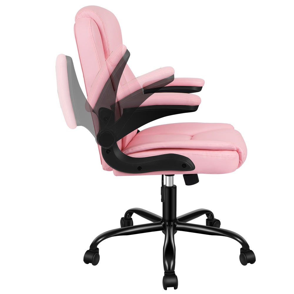 ALFORDSON Massage Office Chair with Flip-up Arms Pink