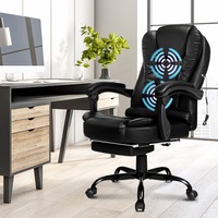 Alfordson Massage Office Chair FOOTREST Executive Gaming Racing Seat PU Leather
