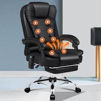 1 ALFORDSON Massage Office Chair Heated Executive Computer Seat Gaming Racer Black