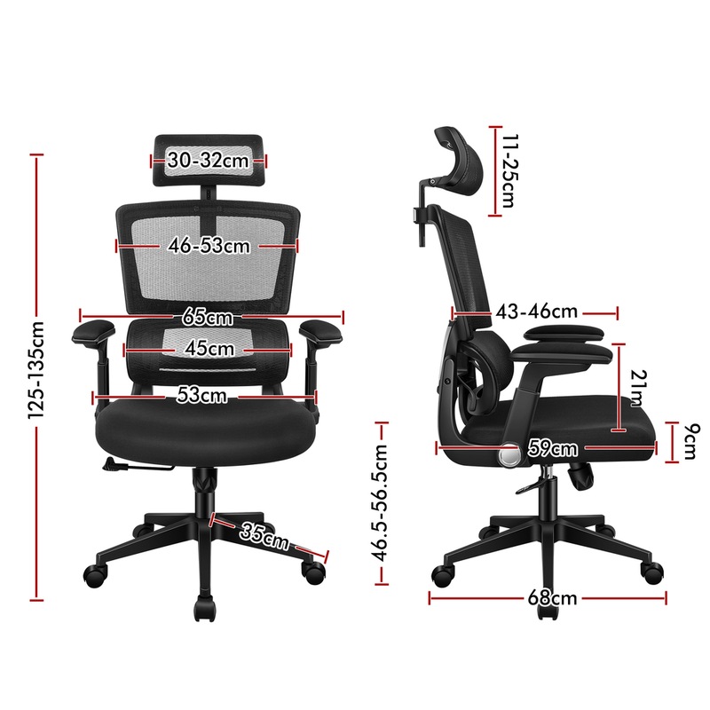 Buy ALFORDSON Mesh Office Chair Ergonomic Computer Seat Black MyDeal
