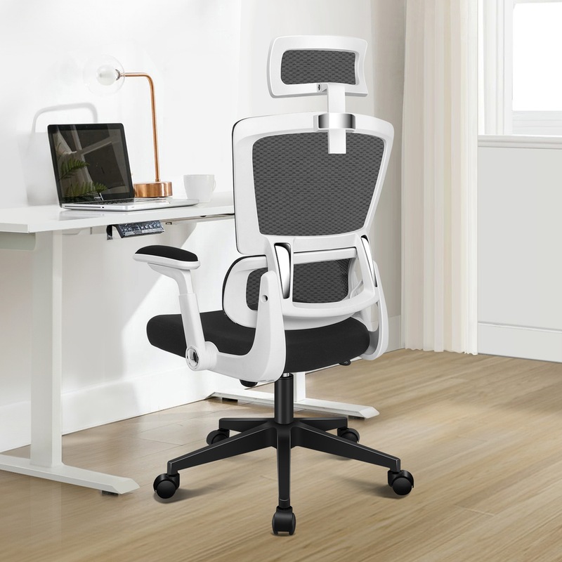 Buy ALFORDSON Mesh Office Chair Ergonomic Seat Black & White MyDeal