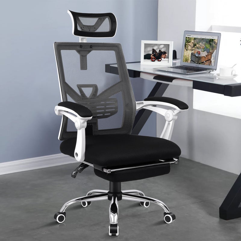 ALFORDSON Mesh Office Chair Gaming Executive Fabric Seat Racing Footrest  Recline - Alfordson