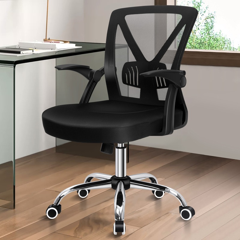 Buy ALFORDSON Mesh Office Chair Tilt Mid Back Black MyDeal