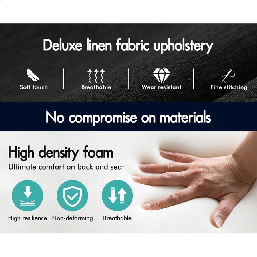 1 ALFORDSON Office Chair Ottoman Set Fabric Black