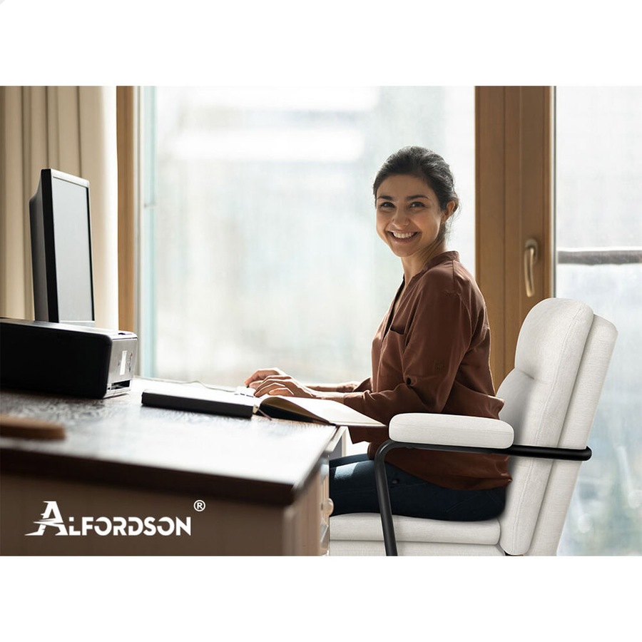 ALFORDSON Office Chair Ergonomic Executive Computer Work Seat Chenille Beige