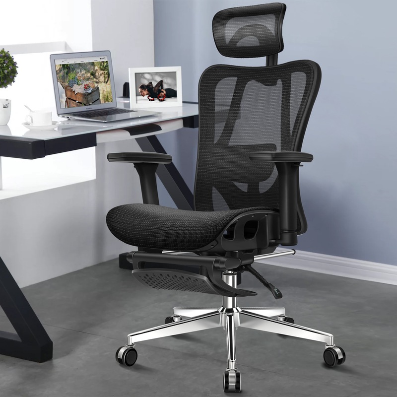 Buy ALFORDSON Ergonomic Office Chair Mesh Seat Black MyDeal