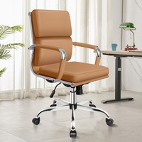 ALFORDSON Office Chair Ergonomic Paddings Brown - Mid Back