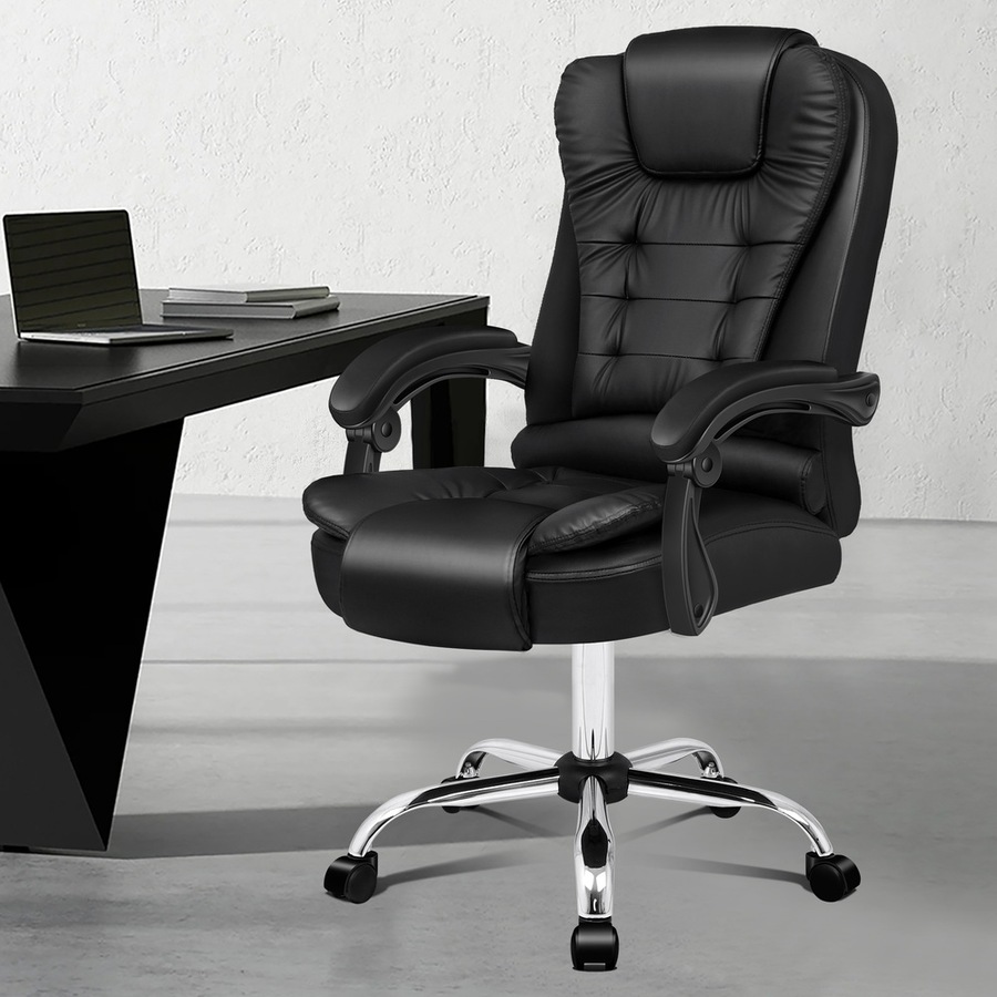 1 ALFORDSON Office Chair Executive PU Leather Seat Black
