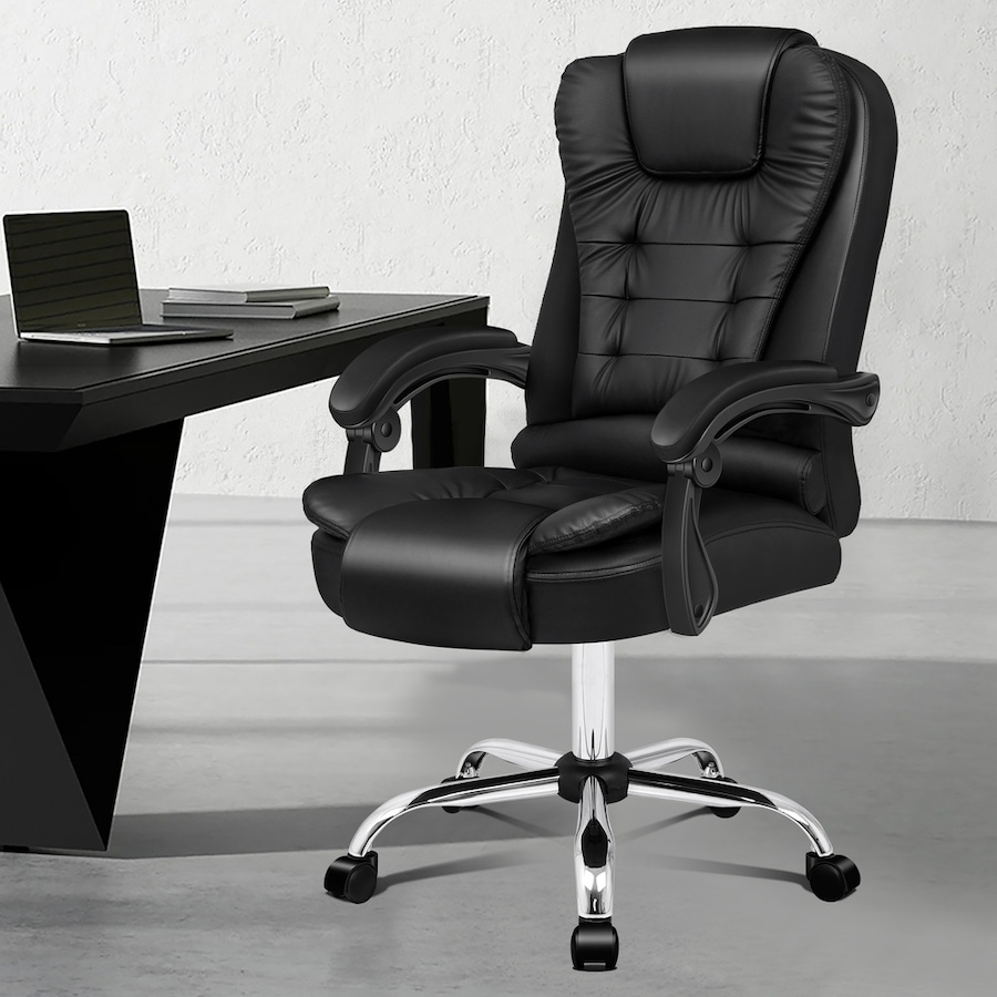 1 ALFORDSON Office Chair Executive PU Leather Seat Black