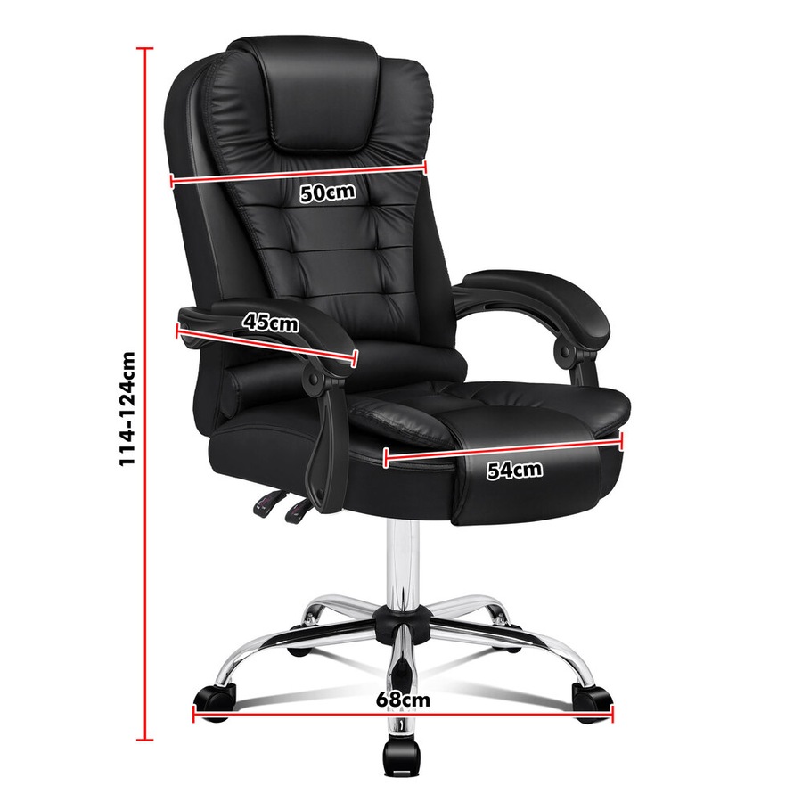 1 ALFORDSON Office Chair Executive PU Leather Seat Black