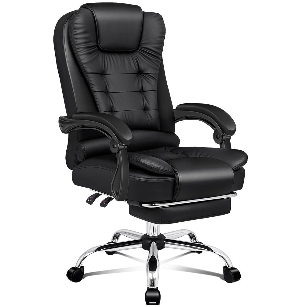 Alfordson Office Chair Gaming Executive Computer Racer Footrest PU Leather Seat