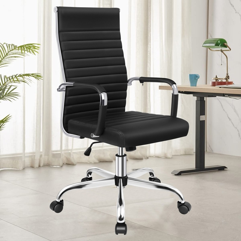 Buy ALFORDSON Office Chair Padded Seat PU Leather Black High Back