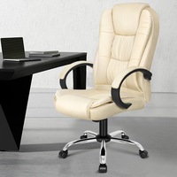 ALFORDSON Office Chair Tilt Adjustable Adam Beige