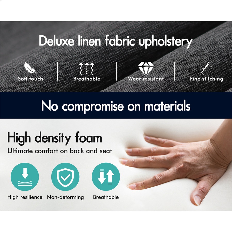 1 ALFORDSON Office Chair Ottoman Set Cross-legged Seat Grey