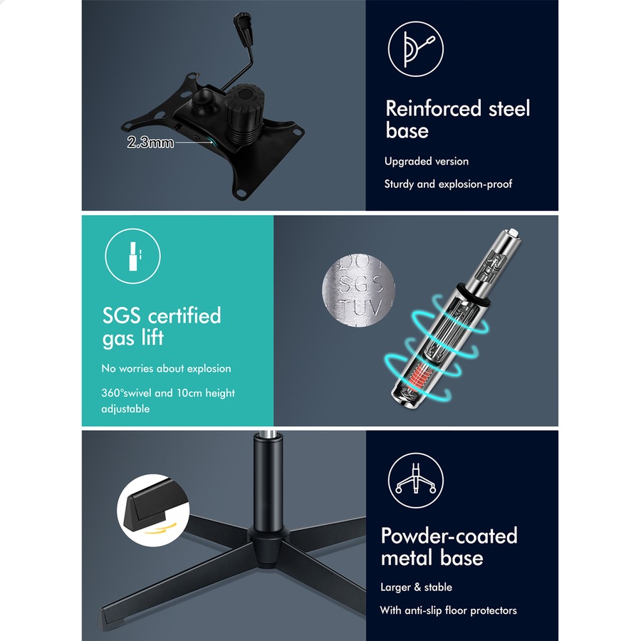 1 ALFORDSON Office Chair Ottoman Set Cross-legged Seat Grey