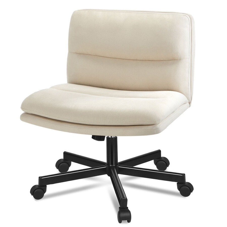 ALFORDSON Office Desk Chair Armless Ergonomic Fabric Beige