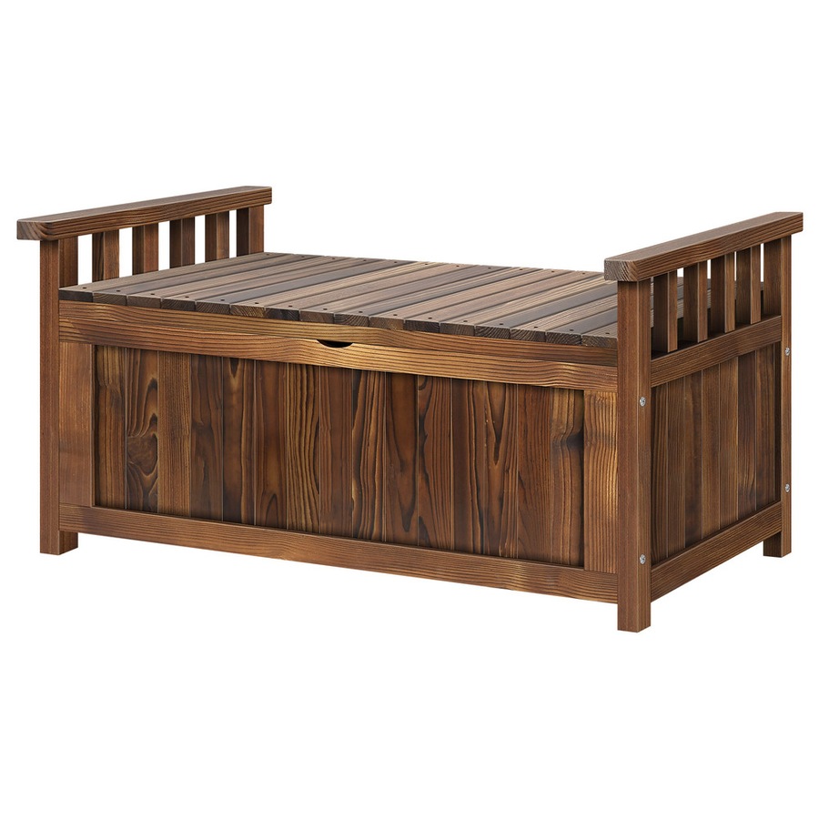 ALFORDSON Outdoor Storage Box 160L Wooden Garden Bench Chest Tool Sheds Charcoal L