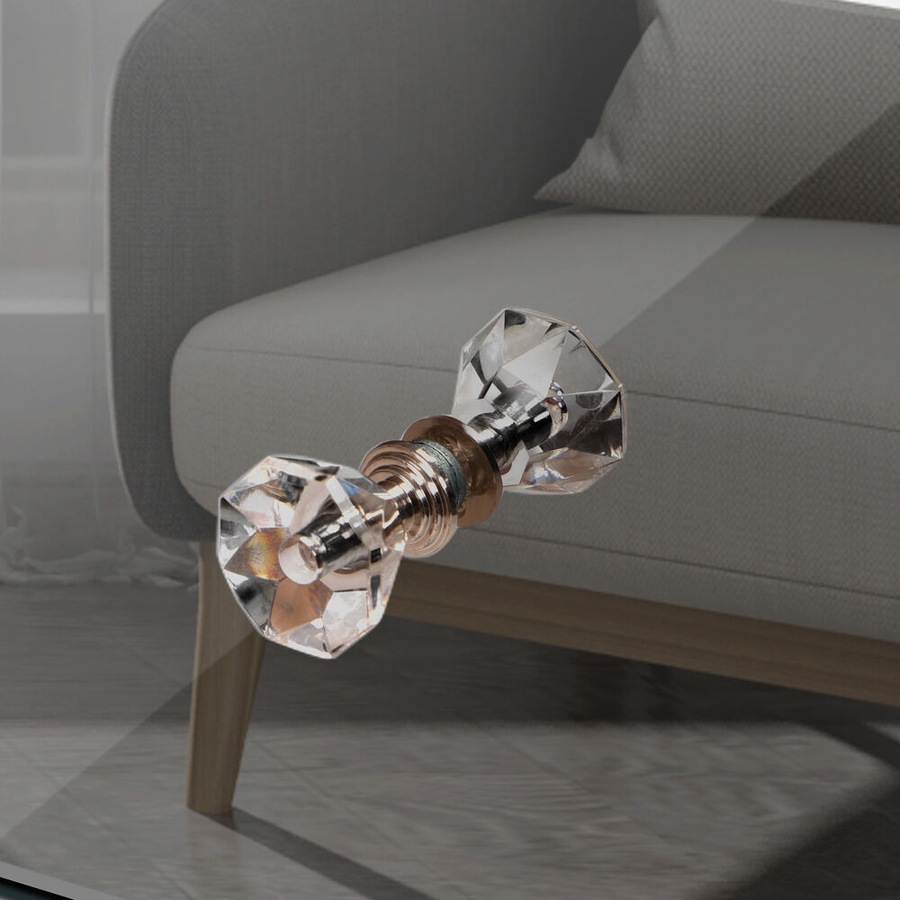 ALFORDSON Set of 2 Bedside Table - Ainsley 3 Drawers Luxury Mirrored Glass Nightstand (Grey)