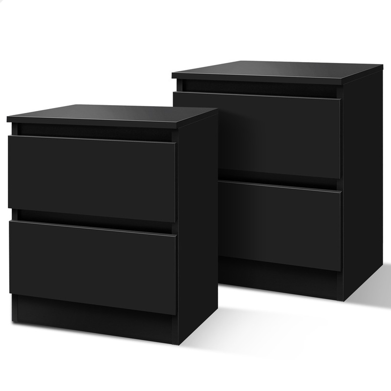 Buy ALFORDSON Set of 2 Bedside Table Meg Handlefree Nightstand