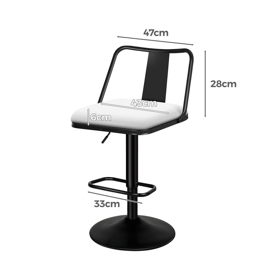 4x ALFORDSON Bar Stools Gloria Industrial Retro White