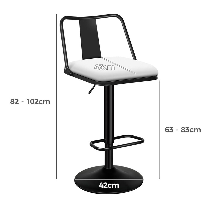 4x ALFORDSON Bar Stools Gloria Industrial Retro White