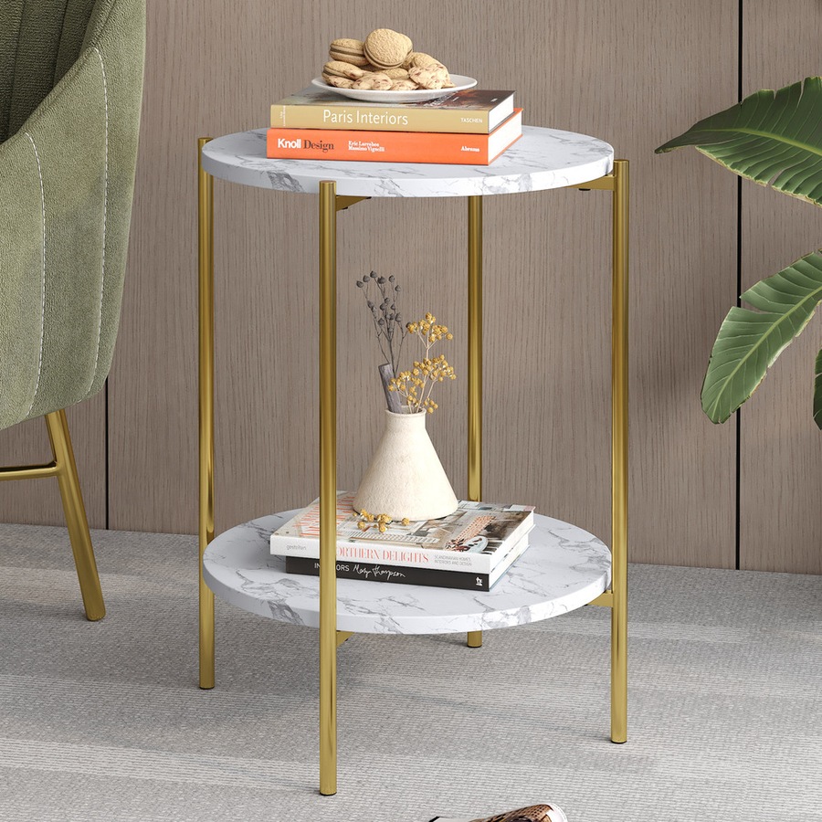 ALFORDSON Side Table Bedside Table Sofa End Nightstand Gold