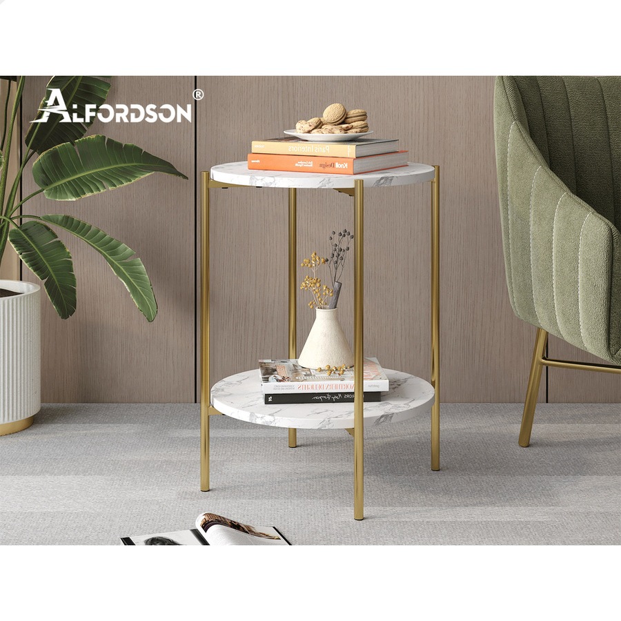 ALFORDSON Side Table Bedside Table Sofa End Nightstand Gold