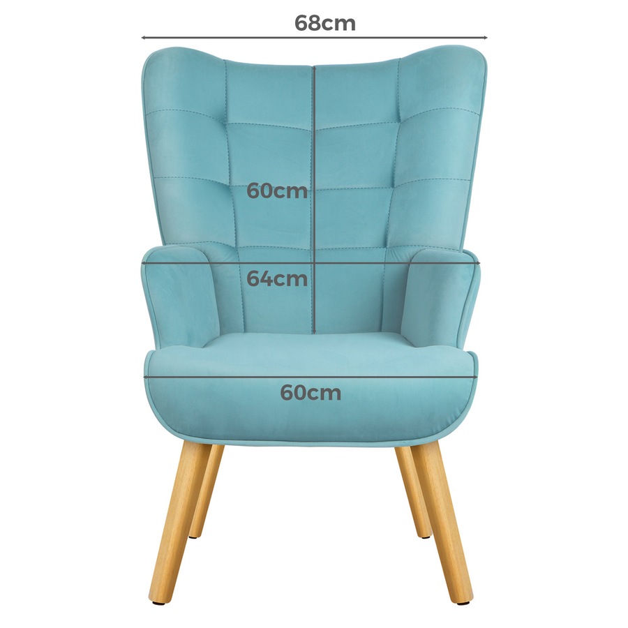 ALFORDSON Velvet Accent Armchair & Footstool Set