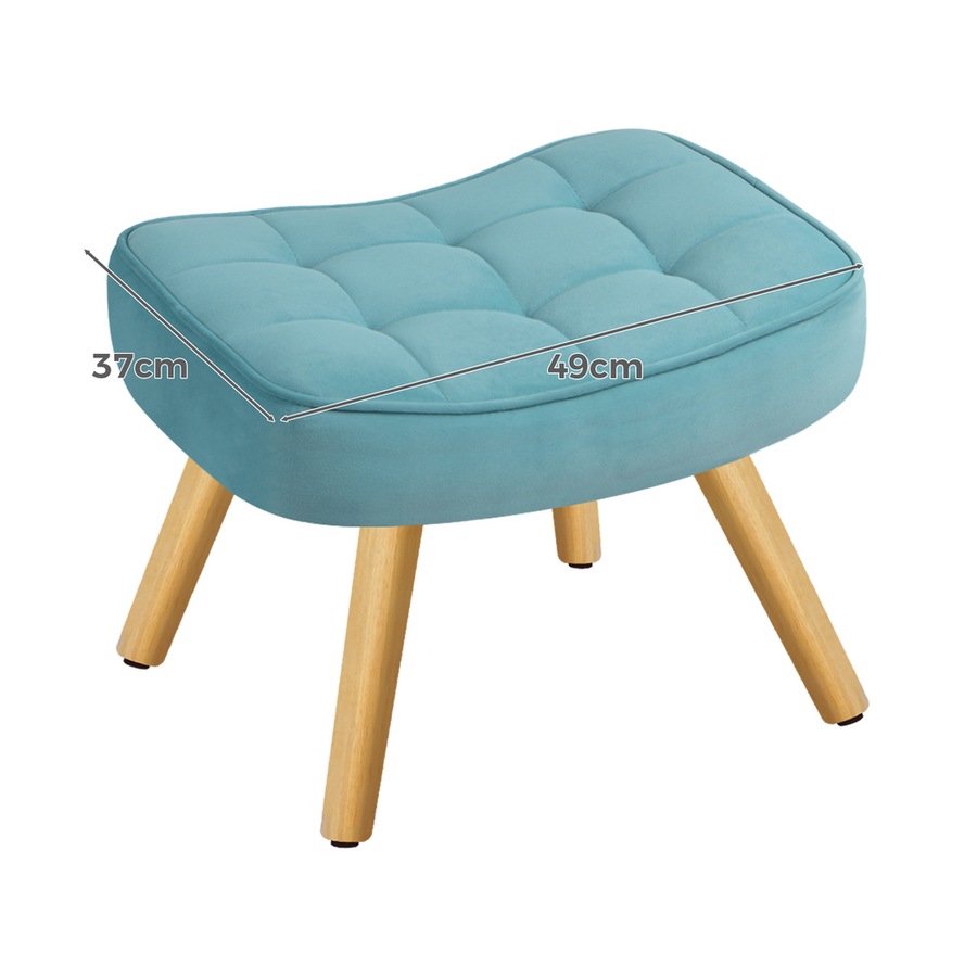 ALFORDSON Velvet Accent Armchair & Footstool Set