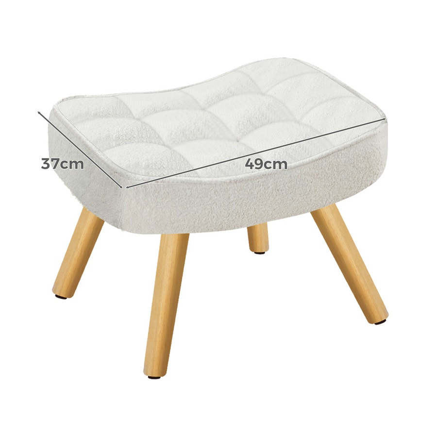 ALFORDSON Armchair & Footstool Accent Set Boucle