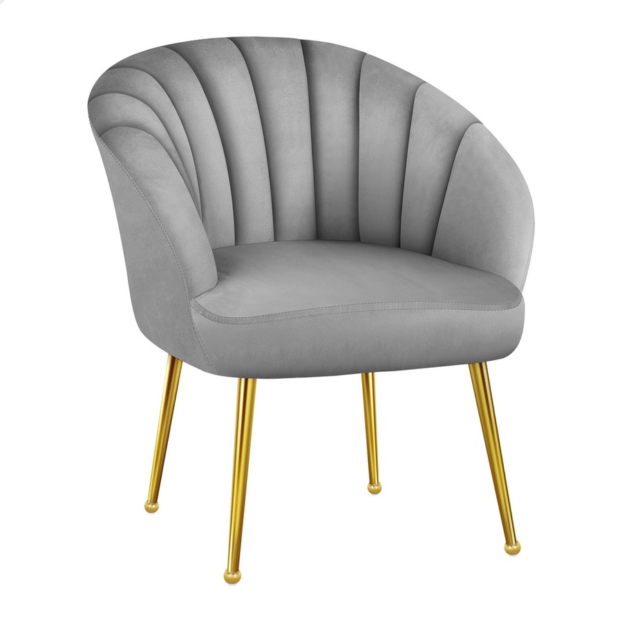 ALFORDSON Velvet Armchair Lounge Accent Chair Sofa Couch Fabric Grey