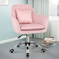 ALFORDSON Velvet Office Chair Computer Desk Chairs Swivel Armchair Work Seat Pink Adult Kids