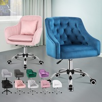 ALFORDSON Velvet Office Chair Fabric Armchair Computer Swivel Work Study Adult Kids