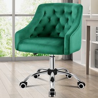 ALFORDSON Velvet Office Chair for Work Mid Back Jade