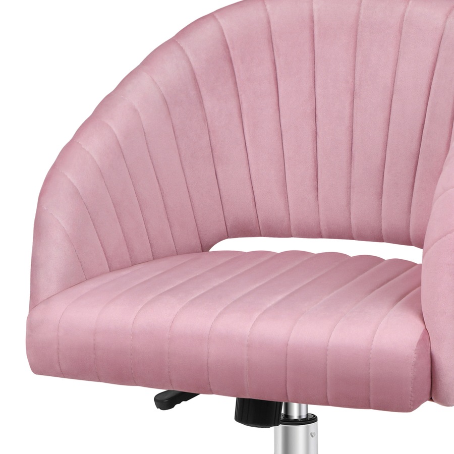 ALFORDSON Velvet Office Chair Swivel Armchair Pink