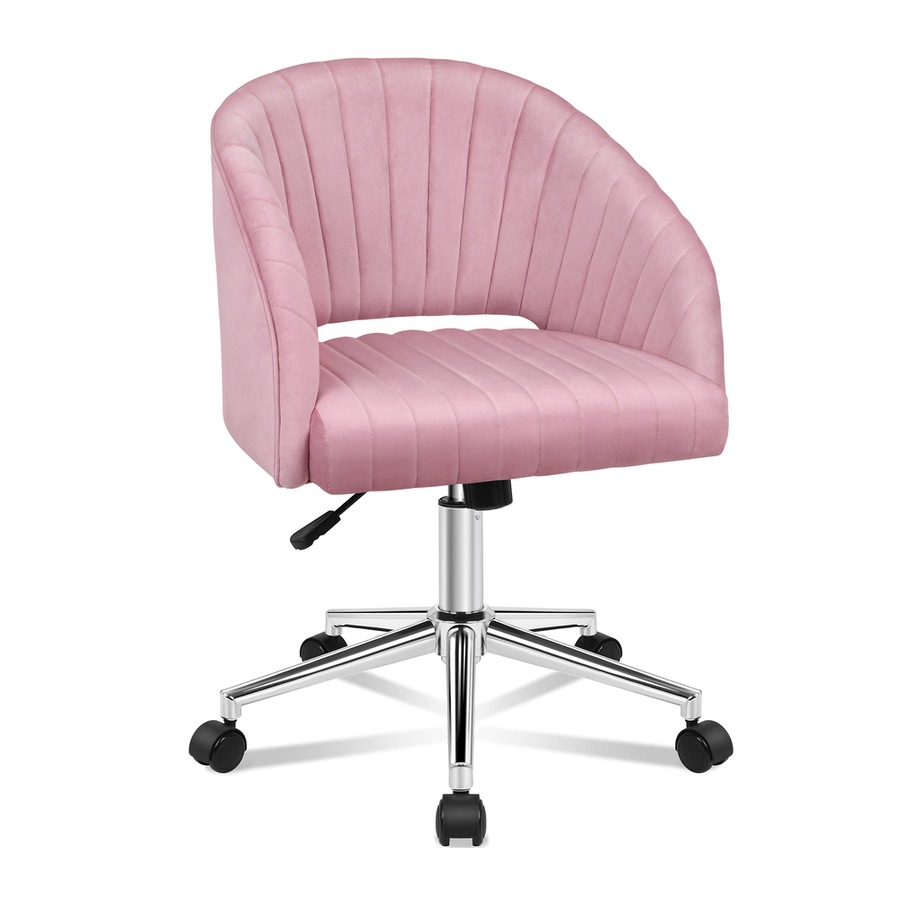 ALFORDSON Velvet Office Chair Swivel Armchair Pink