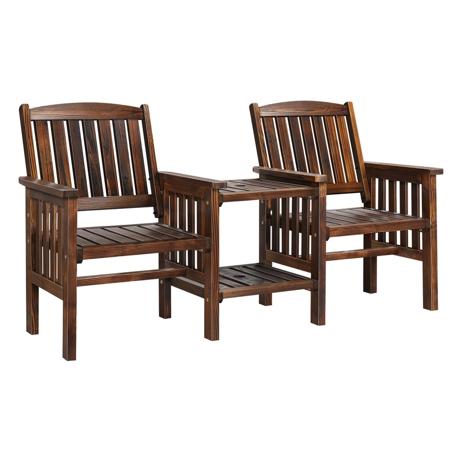 ALFORDSON Outdoor Loveseat Armchairs Patio Garden Furniture Bench Charcoal