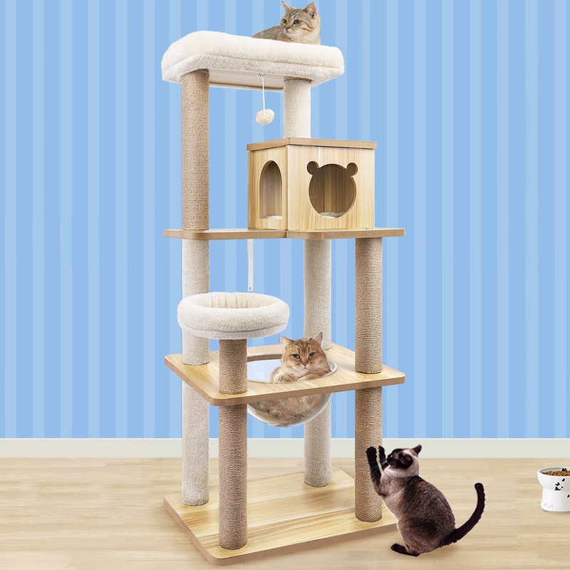 Buy Beastie Cat Tree Tower Scratching Post Wood Scratcher Condo House 