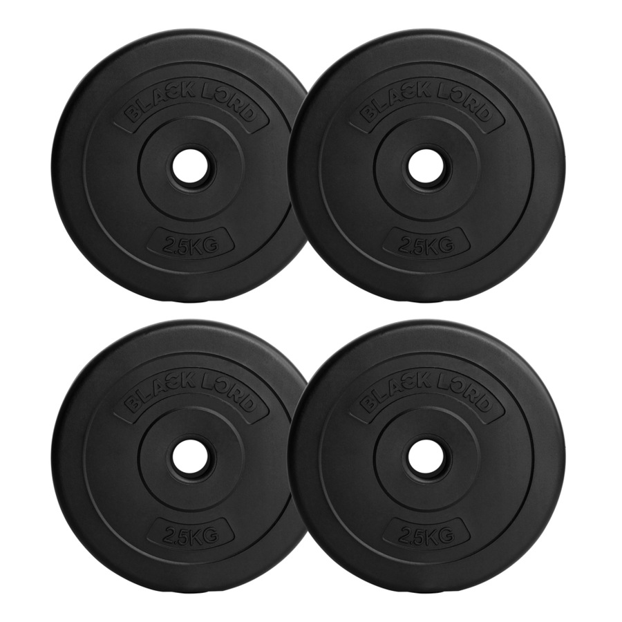 BLACK LORD 10kg Weight Plate Set - 4 x 2.5kg Plates