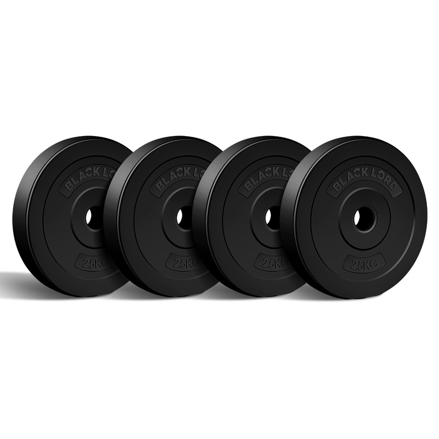 BLACK LORD 10kg Weight Plate Set - 4 x 2.5kg Plates