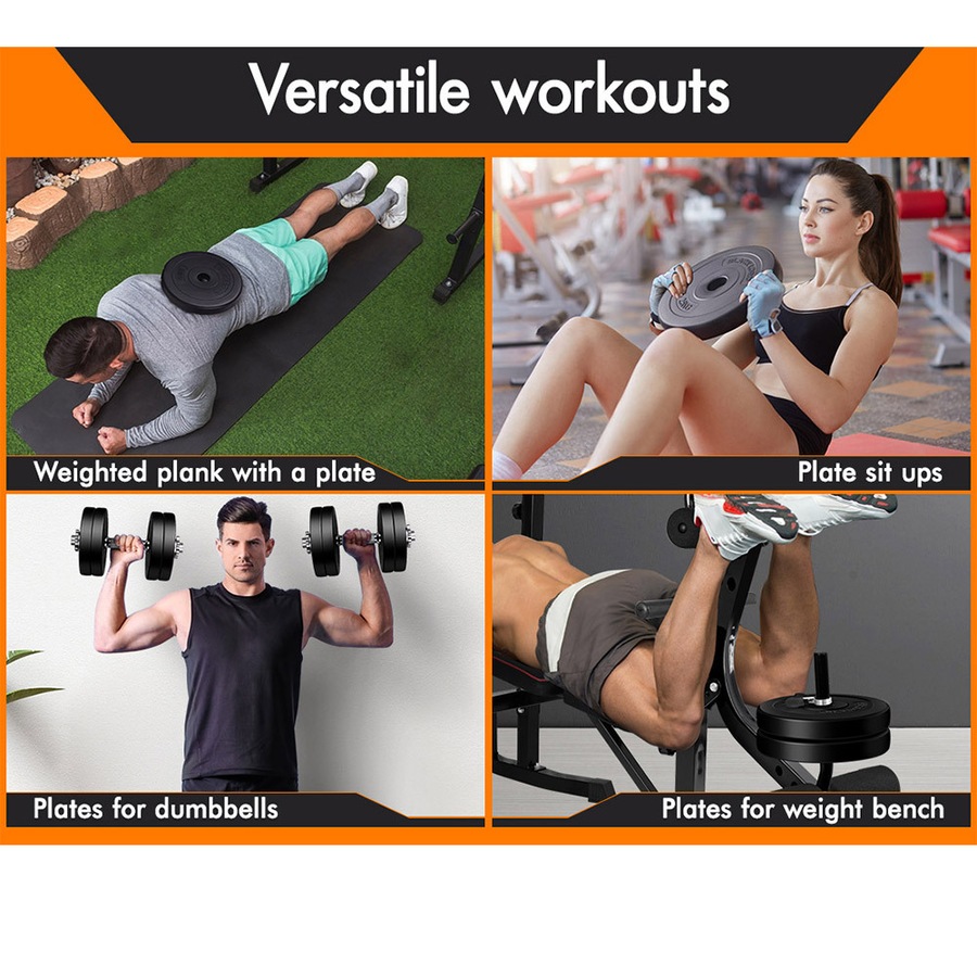 BLACK LORD 10kg Weight Plate Set Barbell Dumbbell Weight Lift Bench Squat Rack