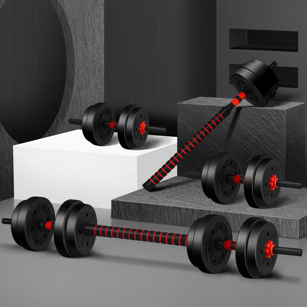 BLACK LORD 20kg Dumbbell Set 4in1 Adjustable Barbell Weight Home Gym Fitness Australia