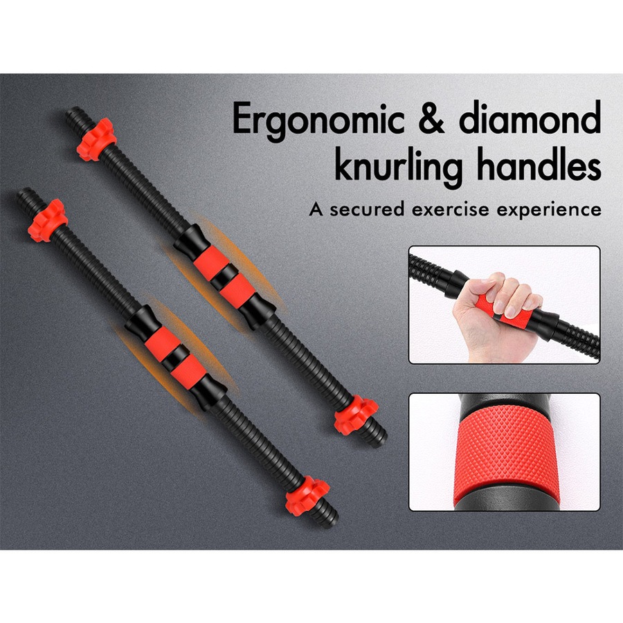 BLACK LORD 40kg Dumbbell Set 7in1 Adjustable Barbell Kettlebell Home Gym Fitness