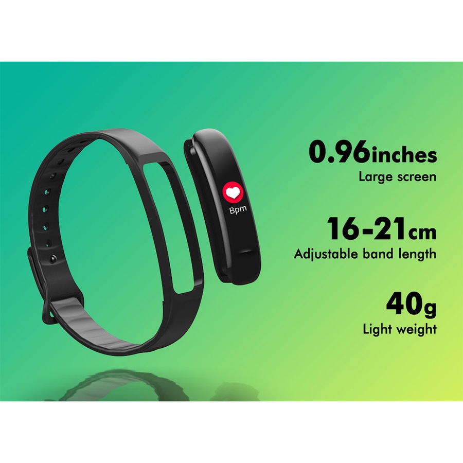 BLACK LORD Bluetooth Smart Bracelet Heart Rate Monitor Smart Watch Pedometer Model - Koppa X96