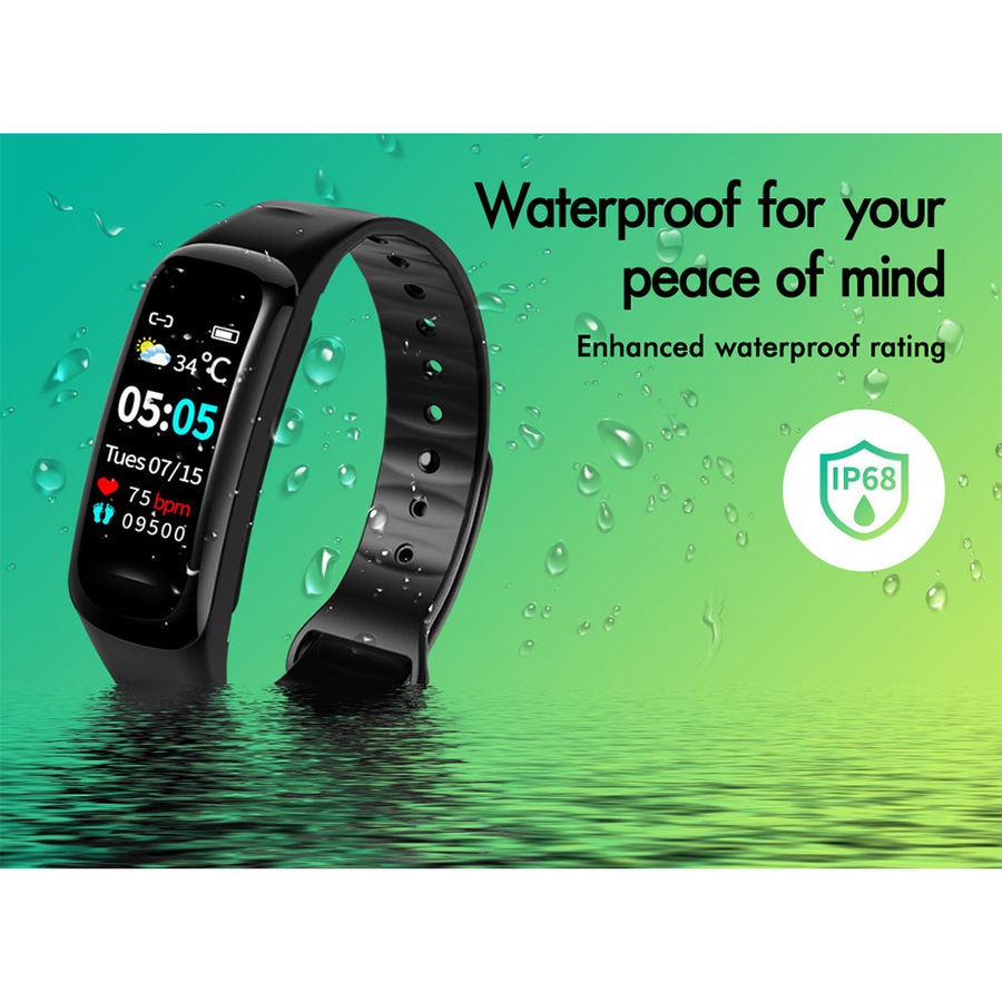 BLACK LORD Bluetooth Smart Bracelet Heart Rate Monitor Smart Watch Pedometer Model - Koppa X96