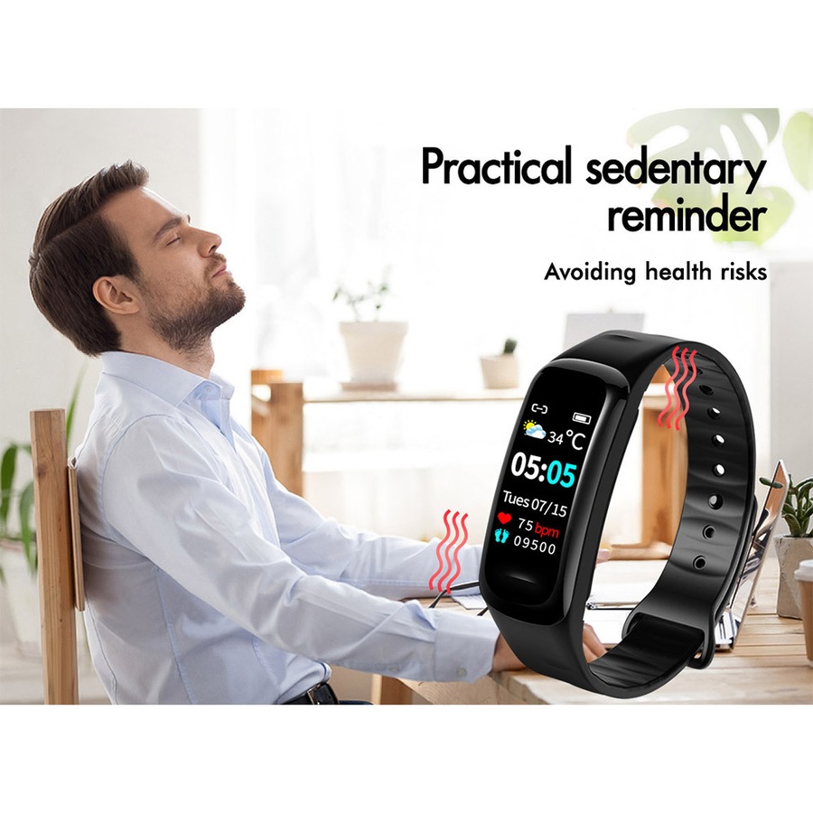 BLACK LORD Bluetooth Smart Bracelet Heart Rate Monitor Smart Watch Pedometer Model - Koppa X96